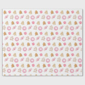 ジンガパーソナライズされたーブレッドホリデーギフト ラッピングペーパー (フラット)