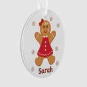 ジンガパーソナライズされたーブレッド女子アクリルオーナメント オーナメント (正面)