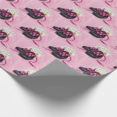 ジンガムにスニーカーでデイジー ラッピングペーパー (角)