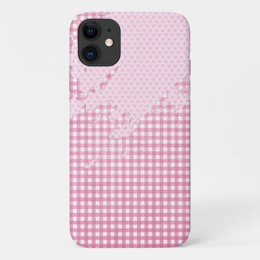 ジンガムのピンクのハート抽象芸術 Case-Mate iPhoneケース (裏面)