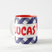 ジンガムカニのパーソナライズされたマグカップ ツートーンマグカップ (正面左)