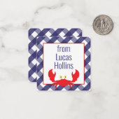 ジンガムカニパーソナライズされたギフト囲いカード ノートカード (正面/裏面インサイチュ)