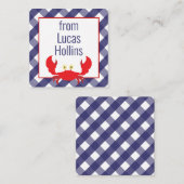 ジンガムカニパーソナライズされたギフト囲いカード ノートカード (正面/裏面)