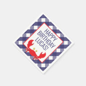 ジンガムカニパーソナライズされたパーティーナプキン スタンダードカクテルナプキン (角)