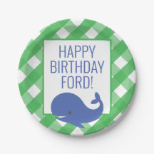 ジンガムクジラパーソナライズされたパーティープレート