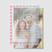 ジンガムクラシックニーノ・オ・ニーナスペインのジェンダー発表 ベラム紙招待状 (オフセット (カップル))