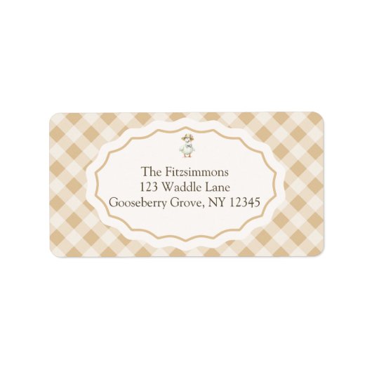 ジンガムグースベビーシャワー差出人住所ラベル ラベル (正面)