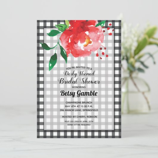 ジンガムダービーバラブライダルシャワー招待状 (スタンド正面)