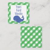 ジンガムパーソナライズされたクジラ贈答用囲いカード ノートカード (正面/裏面)