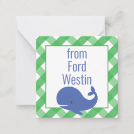 ジンガムパーソナライズされたクジラ贈答用囲いカード ノートカード