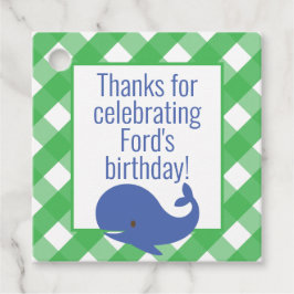 ジンガムパーソナライズされた鯨の贈与又はメッセージカード フェイバータグ