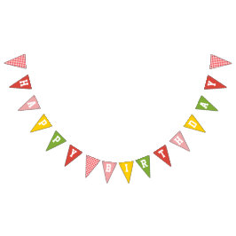 ジンガムフカラフルァームバーンハッピーバースデー バンティングフラッグ