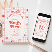 ジンガムベリーファースト誕生日招待状 招待状