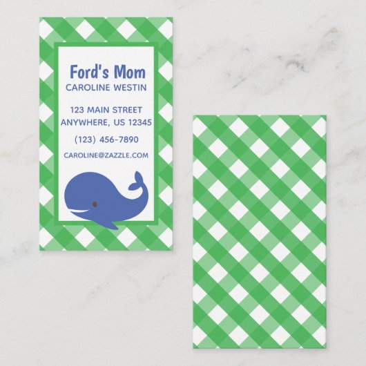 ジンガム捕鯨業連絡又はカード 名刺 (正面/裏面)