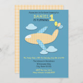 ジンガム機初誕生日招待状 招待状 (正面/裏面)