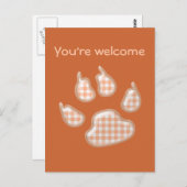 ジンガム犬の手 – オレンジ ポストカード (正面/裏面)