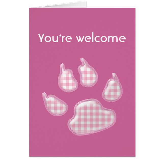 ジンガム犬の手 – ピンク (正面)