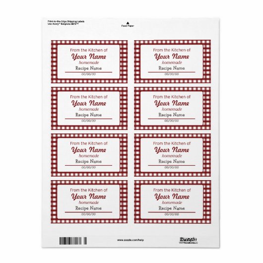 ジンガム食品ラベル ラベル (フルシート)