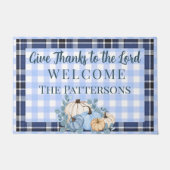 ジンガム・詩篇136与え:3感謝してい主秋へ ドアマット (正面)