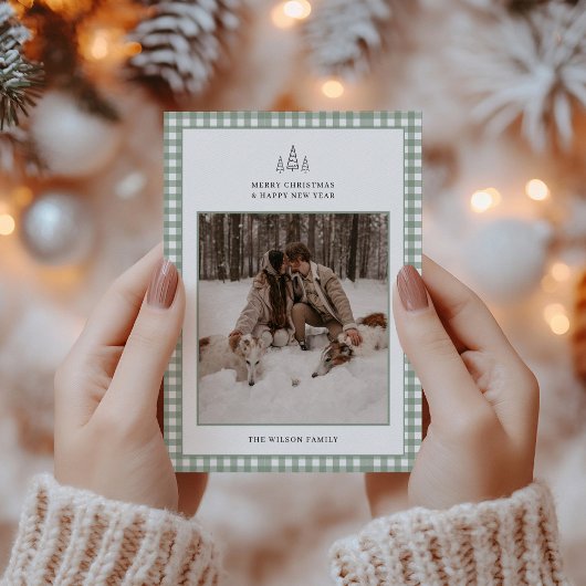 ジンガモダンム・プレイド写真クリスマス シーズンカード