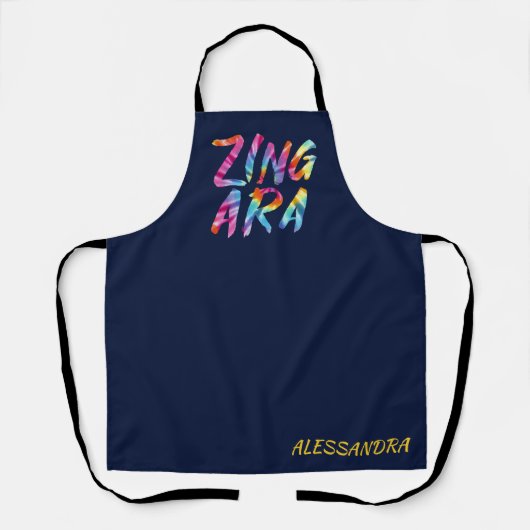 ジンガラジプシー絞り染めおもしろい イタリアン エプロン (正面)