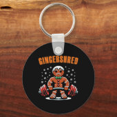 ジンガーおもしろいシュレッドジンジャーブレッドマンジムボディビル キーホルダー (正面)