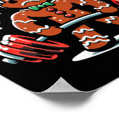 ジンガーおもしろいシュレッドジンジャーブレッドマンジムボディビル ポスター (角)