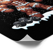 ジンガーおもしろいシュレッドジンジャーブレッドマンジムボディビル ポスター (角)