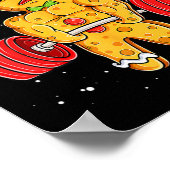 ジンガーおもしろいシュレッドジンジャーブレッドマンジムボディビル ポスター (角)