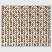 ジンガーおもしろいブレッドフレンズとファミリーホリデー ラッピングペーパー (フラット)