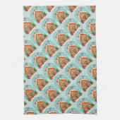 ジンガーお洒落ブレッドハウスクリスマスシーン キッチンタオル (縦)