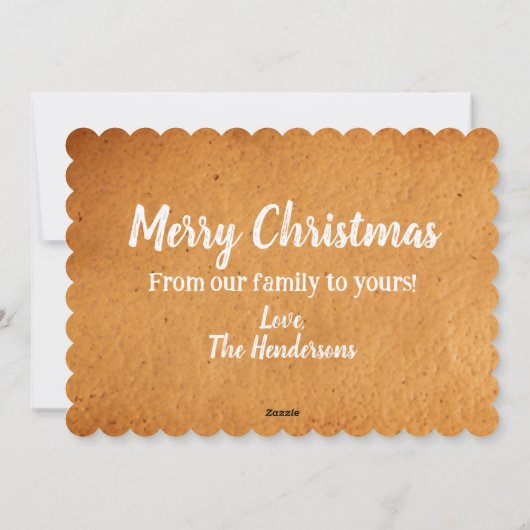 ジンガーお洒落ブレッドハウスファミリーフォトクリスマス シーズンカード (裏面)