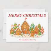 ジンガーお洒落ブレッドビレッジシーンクリスマス シーズンカード (正面)