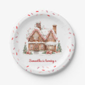 ジンガーカラフルブレッドハウスバースデーパーティー ペーパープレート (正面)
