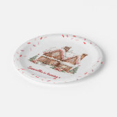 ジンガーカラフルブレッドハウスバースデーパーティー ペーパープレート (アングル)