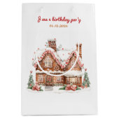 ジンガーカラフルブレッドハウスバースデーパーティー ミディアムペーパーバッグ (正面)