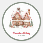 ジンガーカラフルブレッドハウスバースデーパーティー ラウンドシール (正面)