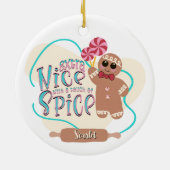 ジンガーパーソナライズされたブレッドのクリスマス飾り セラミックオーナメント (裏面)