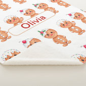 ジンガーパーソナライズされたブレッドクッキーのクリスマスクリスマス シェルパブランケット (3/4)