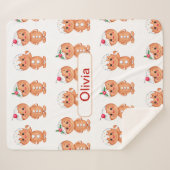 ジンガーパーソナライズされたブレッドクッキーのクリスマスクリスマス シェルパブランケット (正面(横))