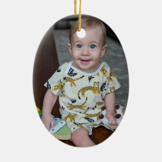 ジンガーパーソナライズされたブレッドハウス セラミックオーナメント (裏面)