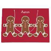 ジンガーパーソナライズされたブレッドボーイズ抱き枕 ラージペーパーバッグ (正面)