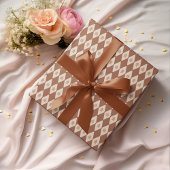 ジンガーブレッアーガイルドニュートラルパターンホリデー ラッピングペーパー