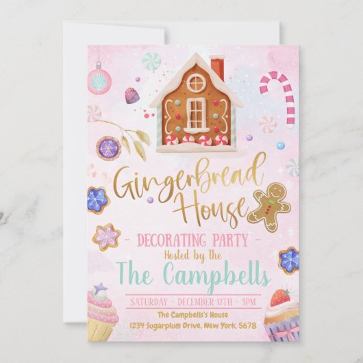 ジンガーブレッドの家 招待状 (正面)