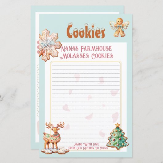 ジンガーブレッドウィーズヴィンテージファームハウスレシピページ (正面/裏面)