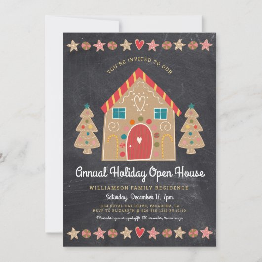ジンガーブレッドオープンハウスクリスマスホリデーパーティー 招待状 (正面)