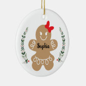 ジンガーブレッドガールカスタムクリスマス セラミックオーナメント (右)