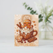 ジンガーブレッドガールズホットココアホットタブリトリート ポストカード (スタンド正面)