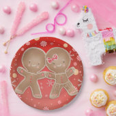 ジンガーブレッドガールボーイペパーミントホリデークリスマス ペーパープレート (パーティー)