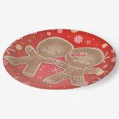 ジンガーブレッドガールボーイペパーミントホリデークリスマス ペーパープレート (アングル)